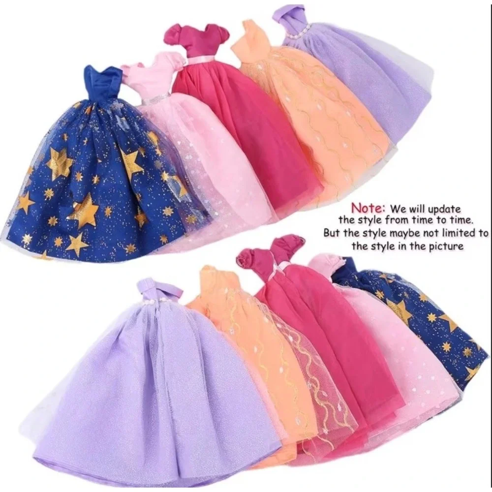 47 Piece Set Fashion Doll Clothing Barbie Style Outfits Accessories Dress Up Lot